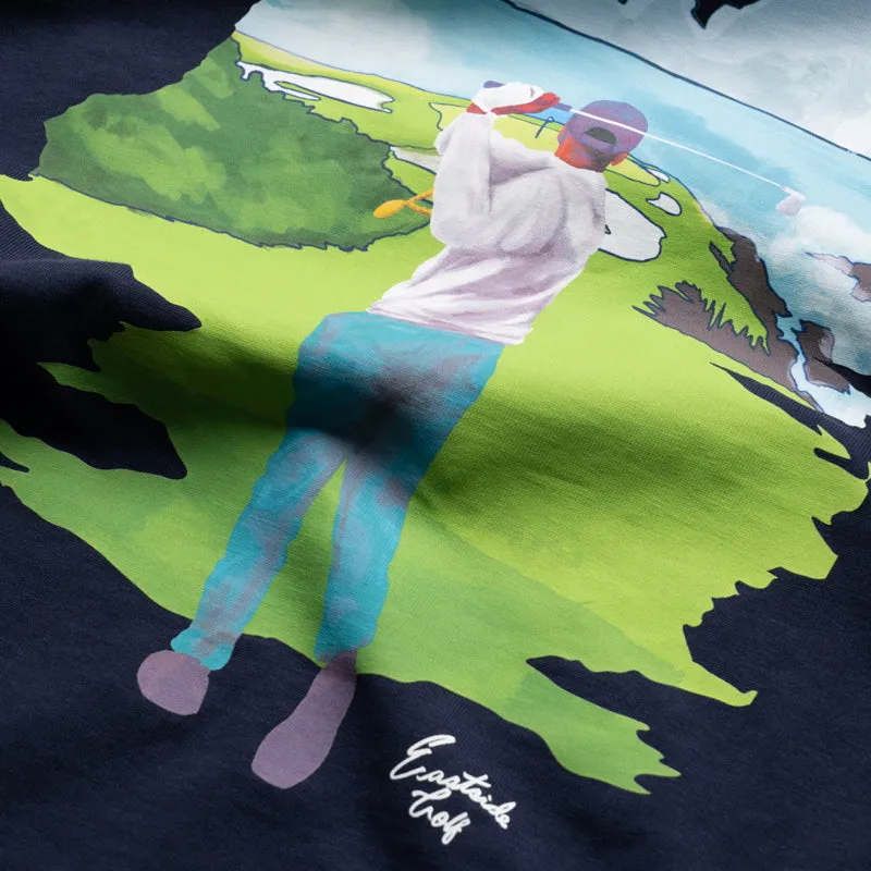 Stretchable Side Vents uniqueness Eastside Golf Keep Swinging Tee - Midnight Navy