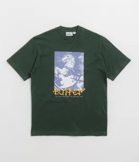 high-low hem Butter Goods Carousel T-Shirt - Dark Forest
