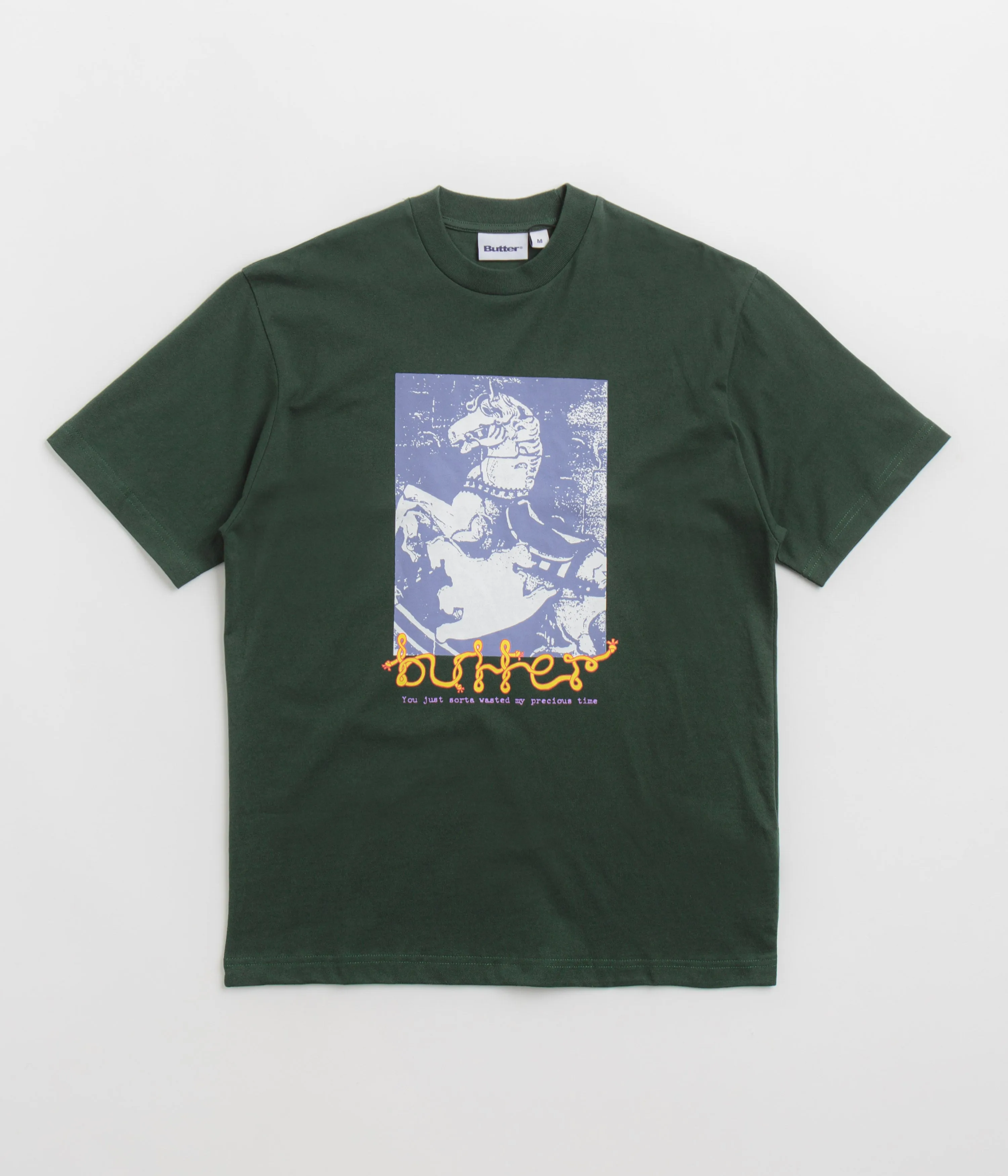 Butter Goods Carousel T-Shirt - Dark Forest short hem Beaded accents