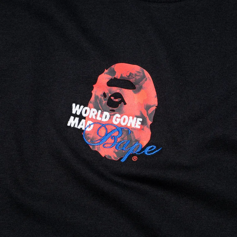 A Bathing Ape Floral Solid Camo Medium Ape Head Tee - Black tennis venue