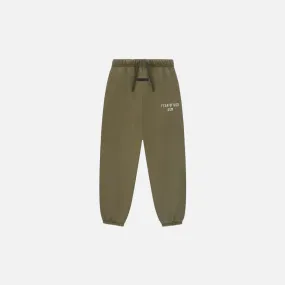 Layered Hem Details KIDS ESSENTIALS HEAVY FLEECE SWEATPANT - MILITARY