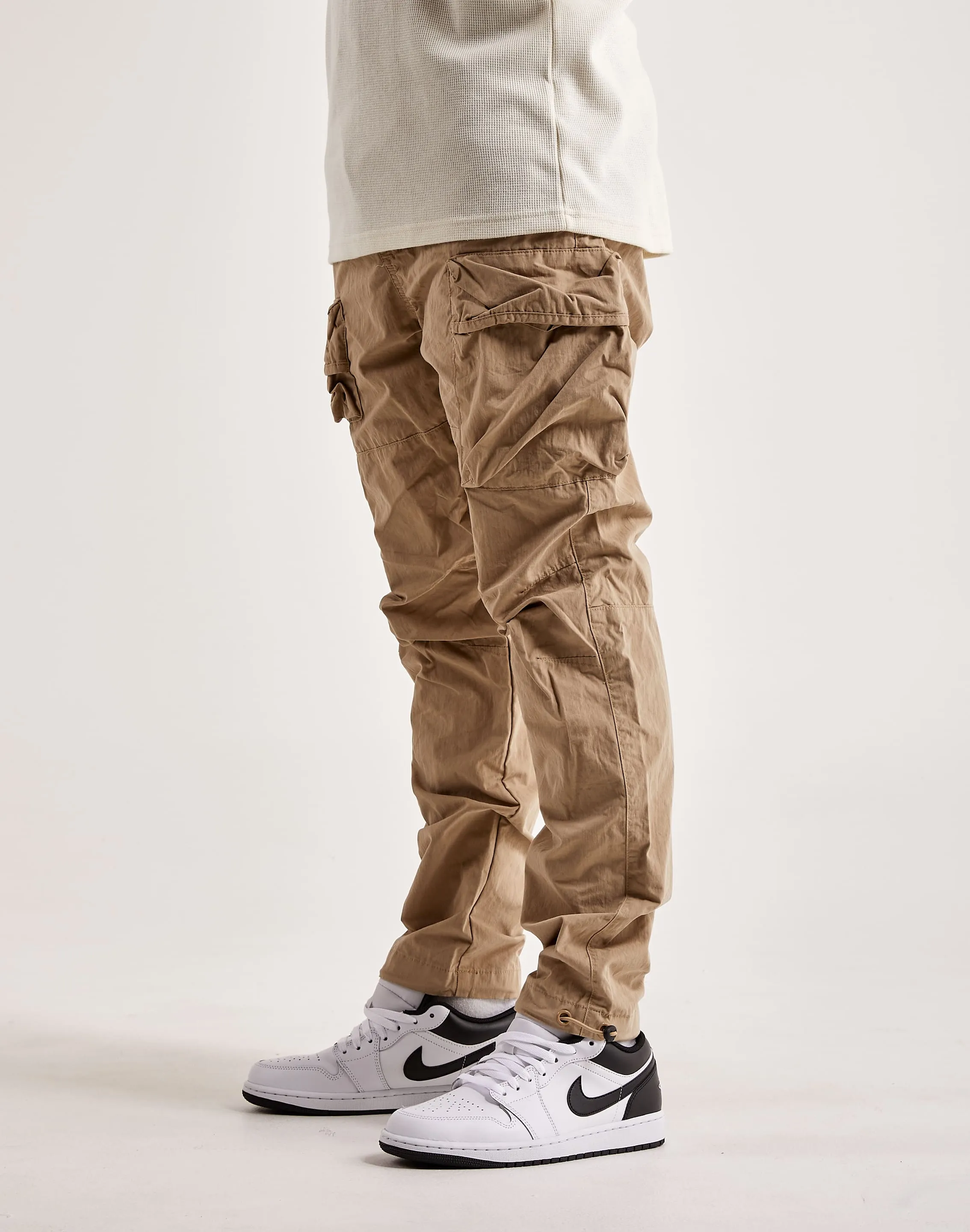 DoubleStitchedEdges WrinkleResistant Finish Smoke Rise Utility Peach Nylon Cargo Pants