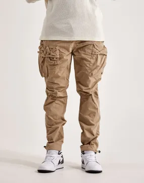 SplitHemDesign Smoke Rise Utility Peach Nylon Cargo Pants