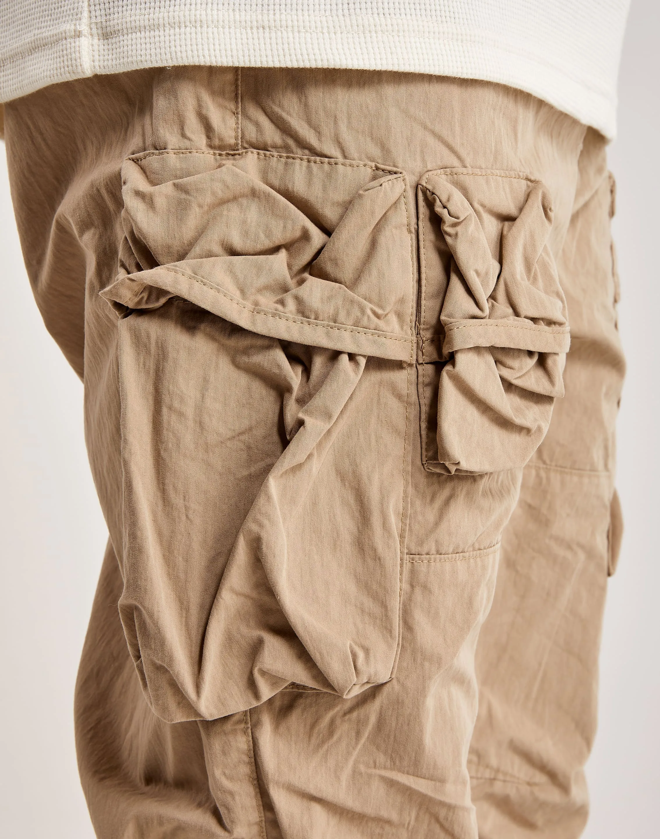Summer Glow Smoke Rise Utility Peach Nylon Cargo Pants
