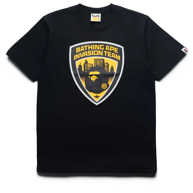 A Bathing Ape Security Emblem Tee - Black Coastal aesthetic