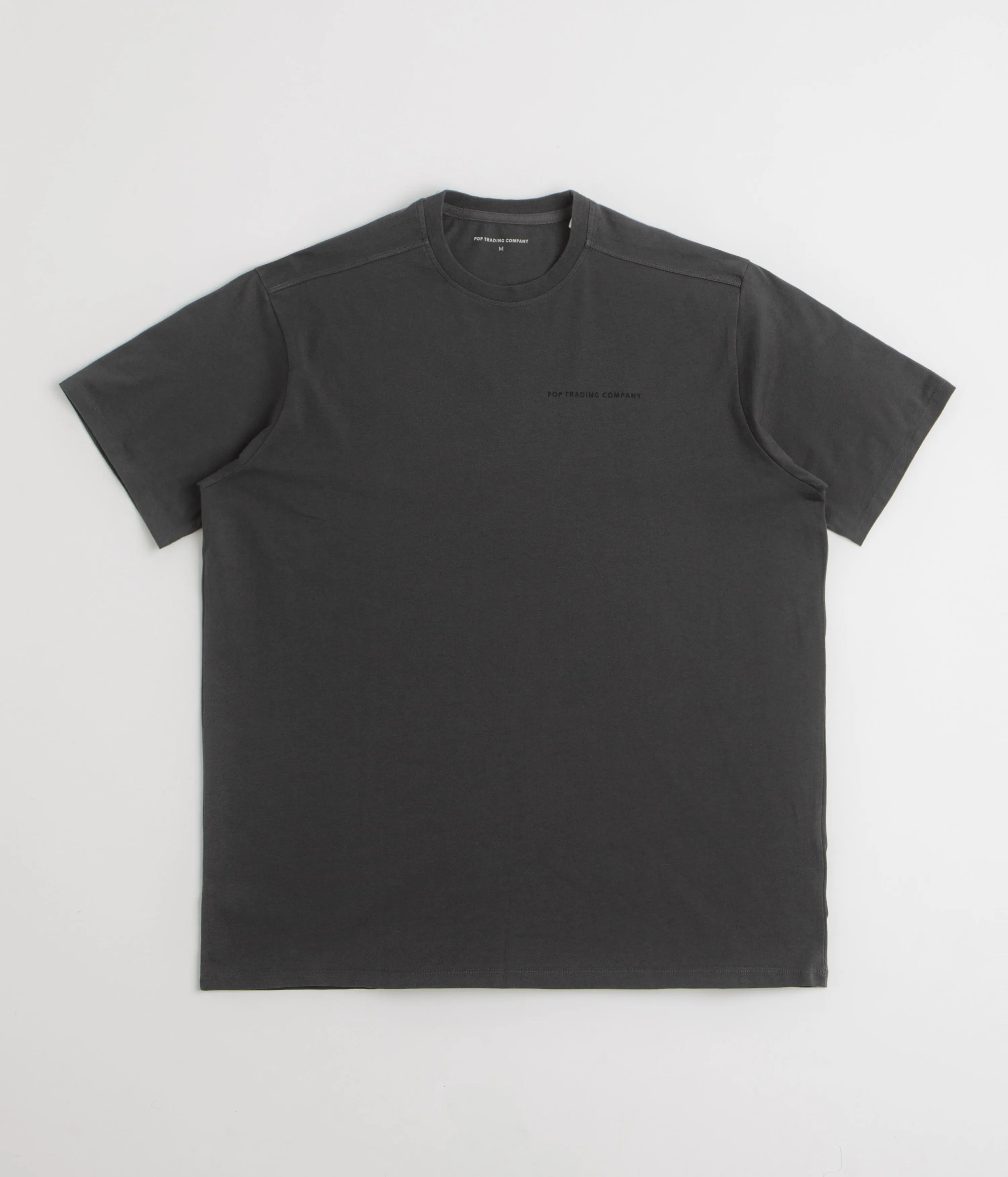 Pop Trading Company Logo T-Shirt - Anthracite / Black Cottage