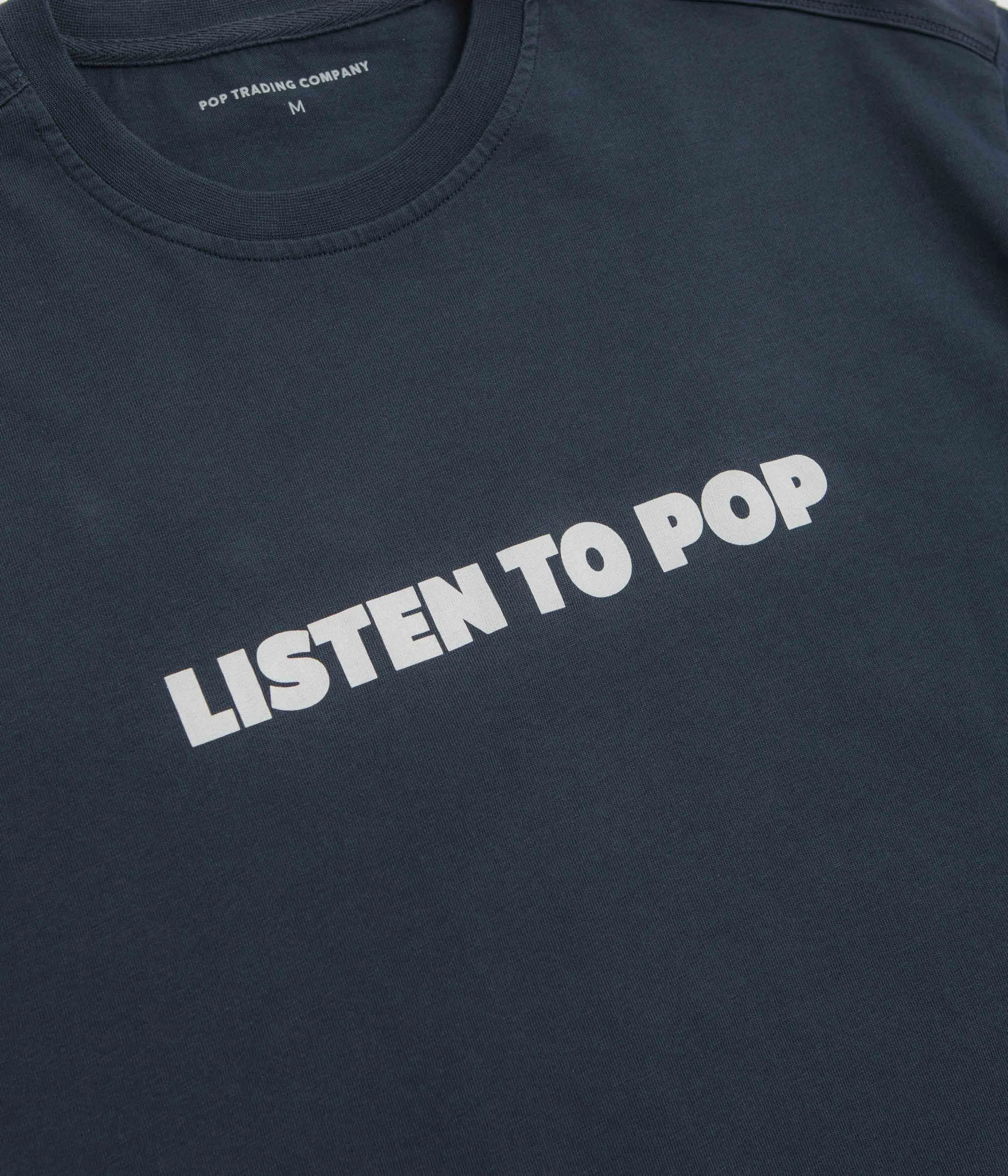 rural climate Pop Trading Company Skatemuzik T-Shirt - Navy