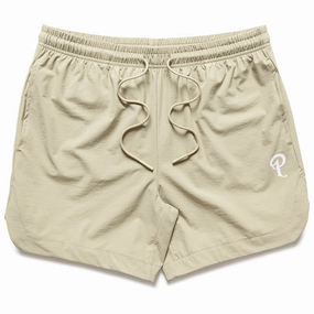 Politics Stride Shorts - Tan Minimalist Look