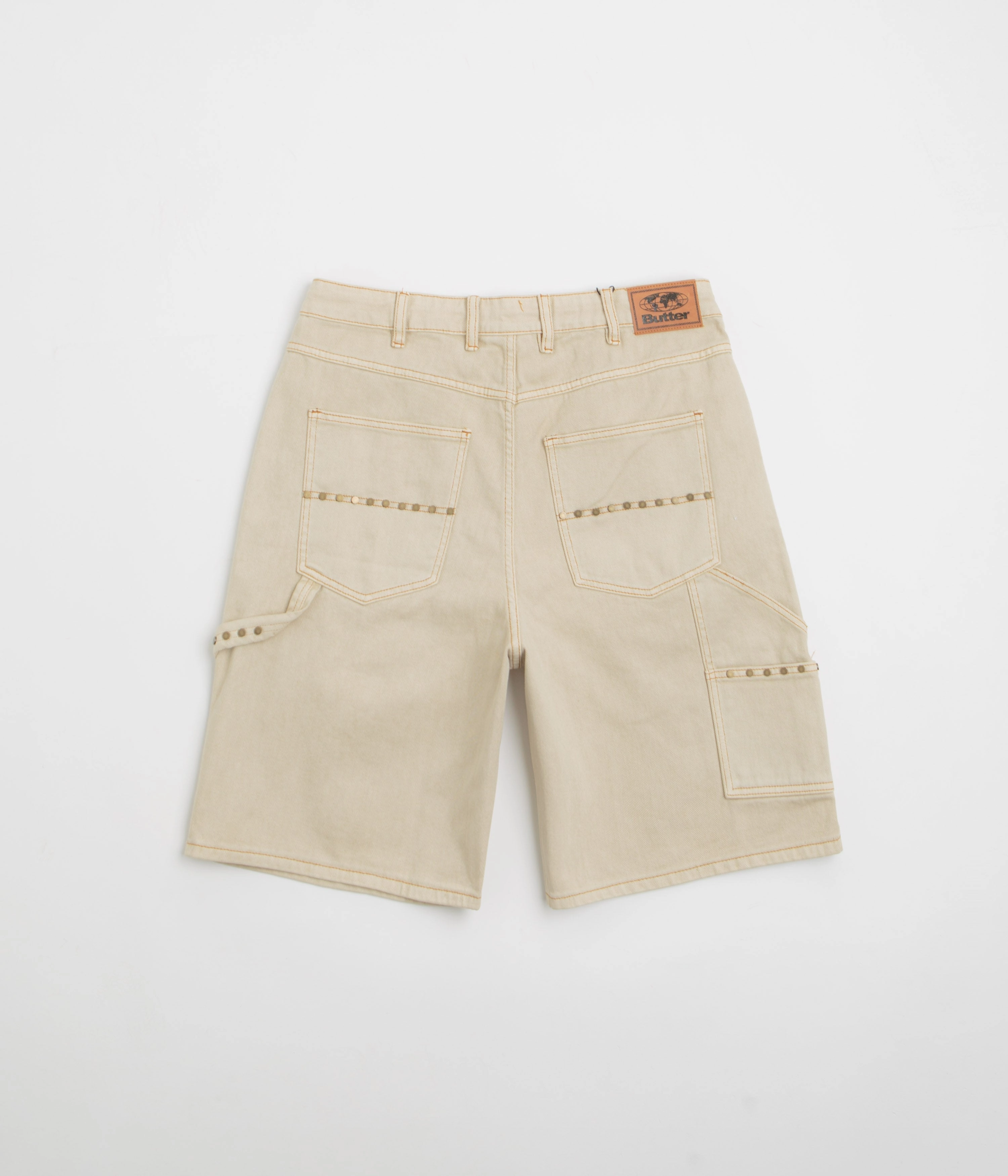 Butter Goods Rivet Denim Shorts - Bone Convertible Length animal print shorts