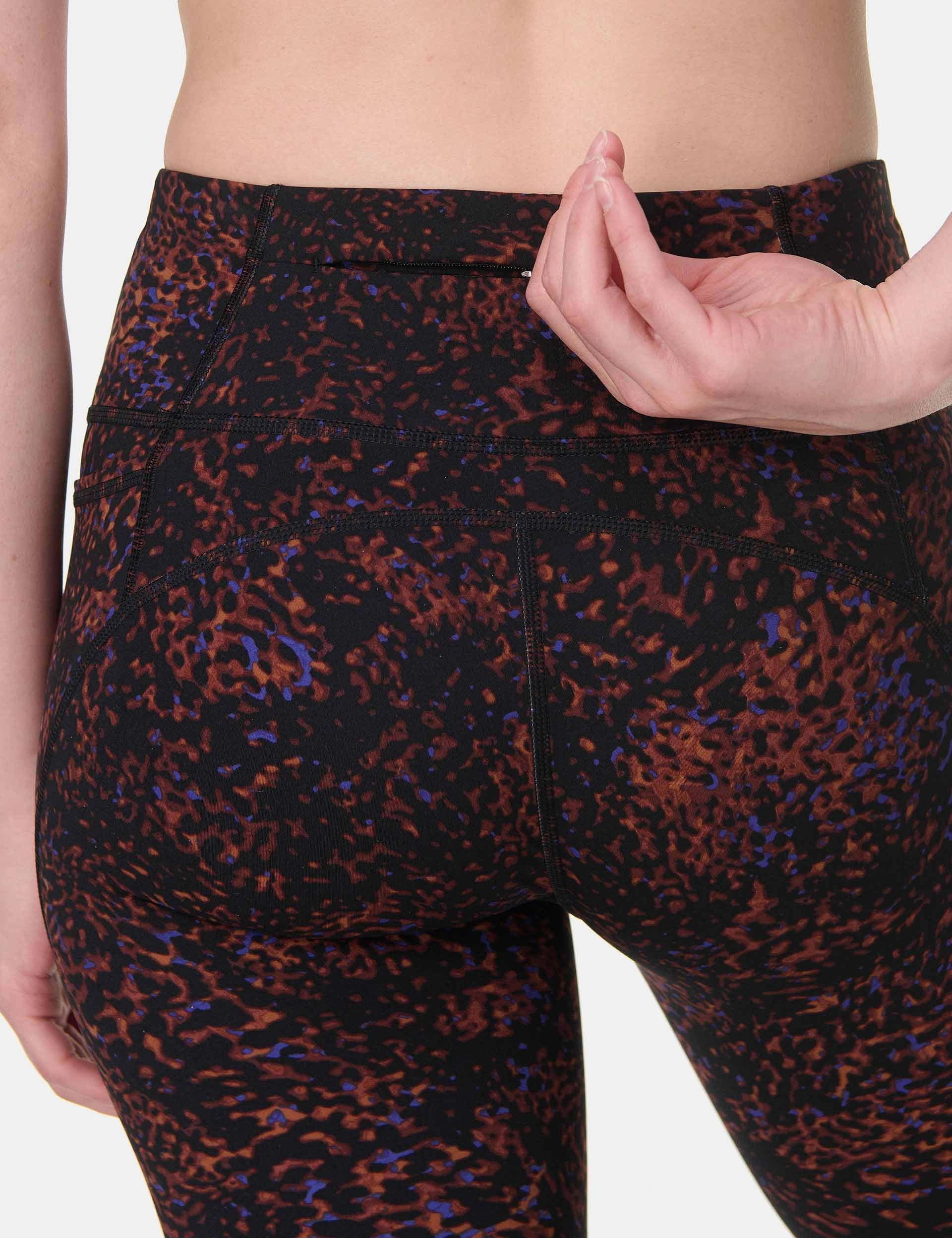 Power 7/8 Gym Leggings - Brown Tortoise Print Balance Wear