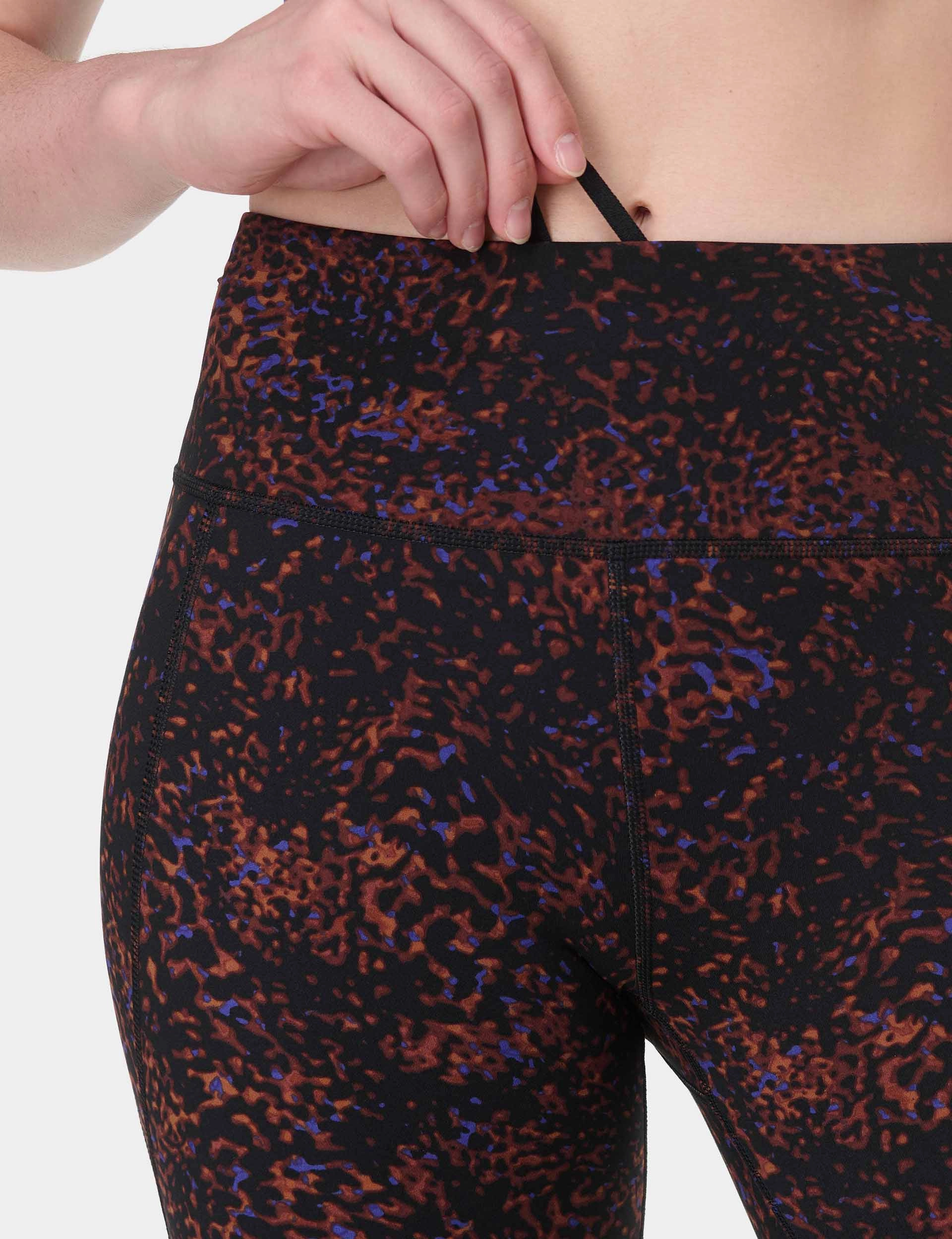 Power 7/8 Gym Leggings - Brown Tortoise Print Outdoor Lover Extra Soft Soft Touch