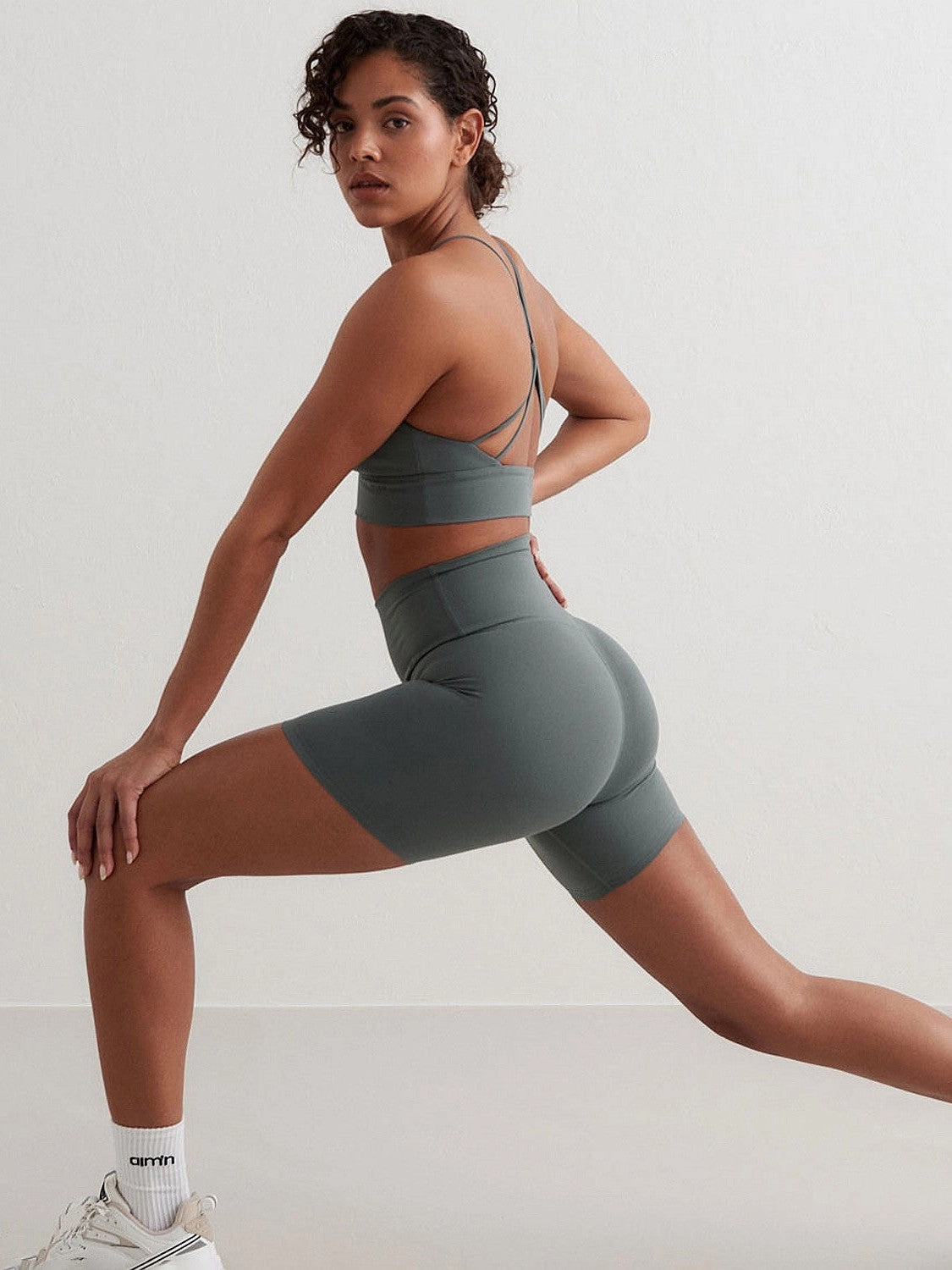 Sage Sense Midi Biker Shorts Moisture Wicking Fabric