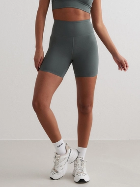 Sage Sense Midi Biker Shorts checkered pattern