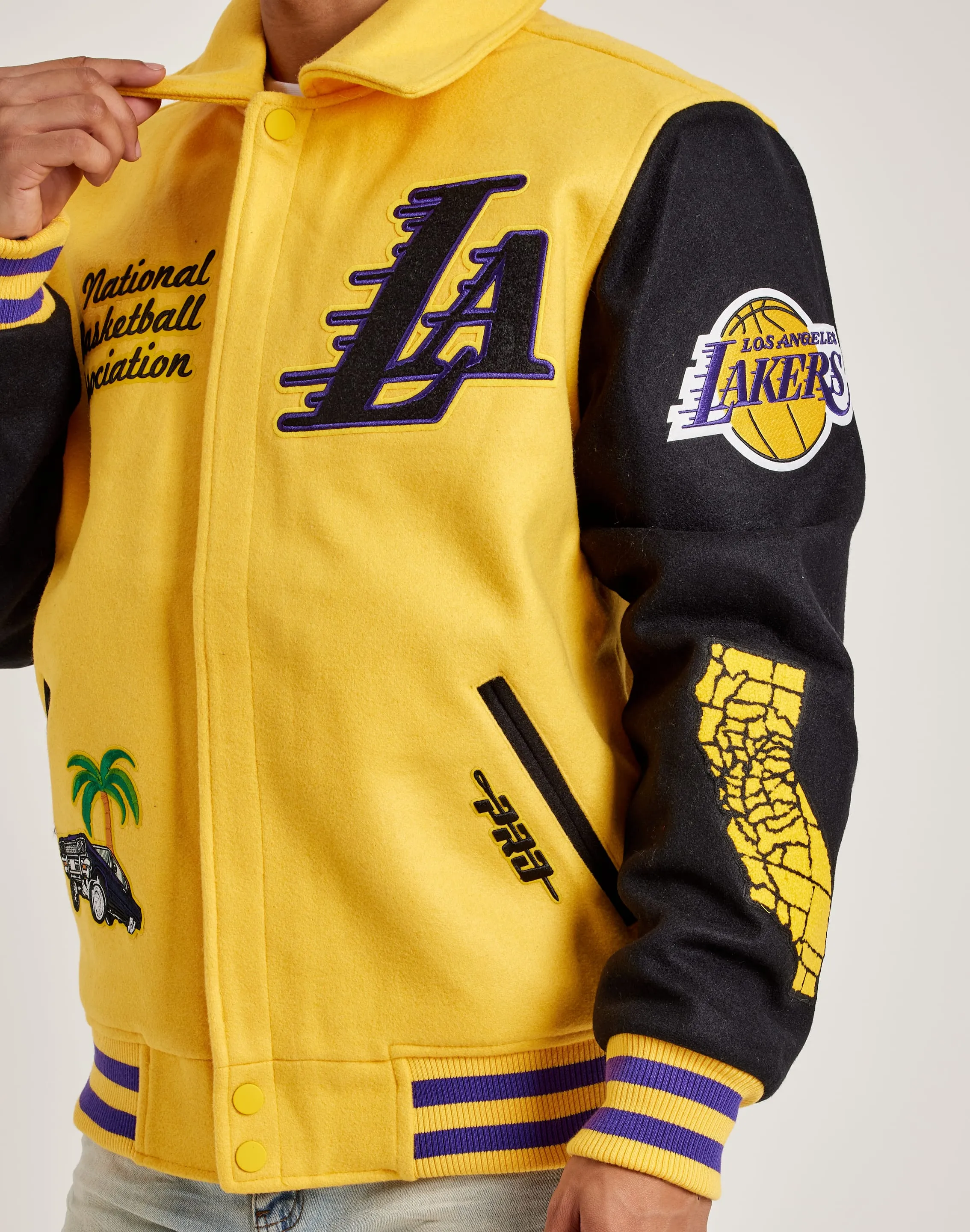 Pro Standard NBA Los Angeles Lakers Varsity Jacket Classic Glow Breathable fabric