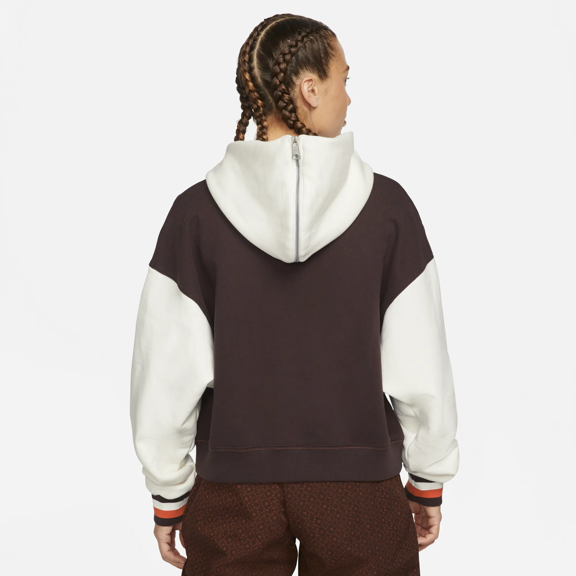 MCR X AIR JORDAN WOMEN`S PULLOVER HOODIE - BROWN BASALT FadeResistant Dye