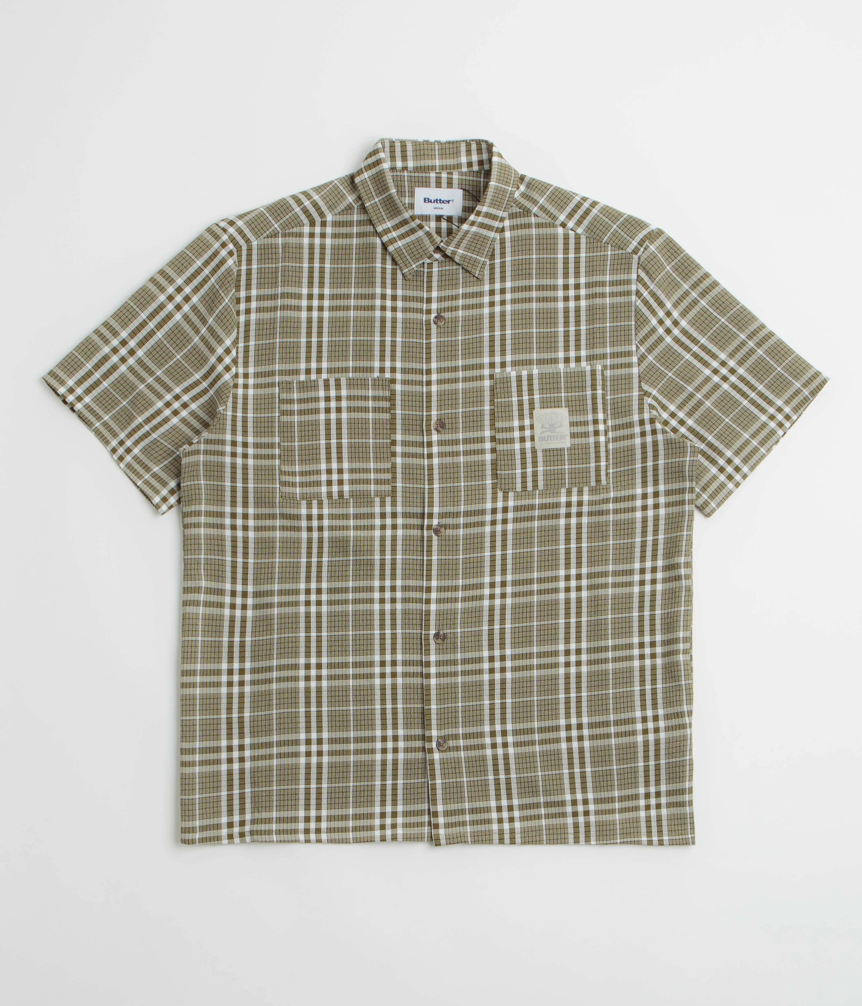 Smart Appearance Neutral Toned Stitching Butter Goods Equipment Short Sleeve Shirt - Green