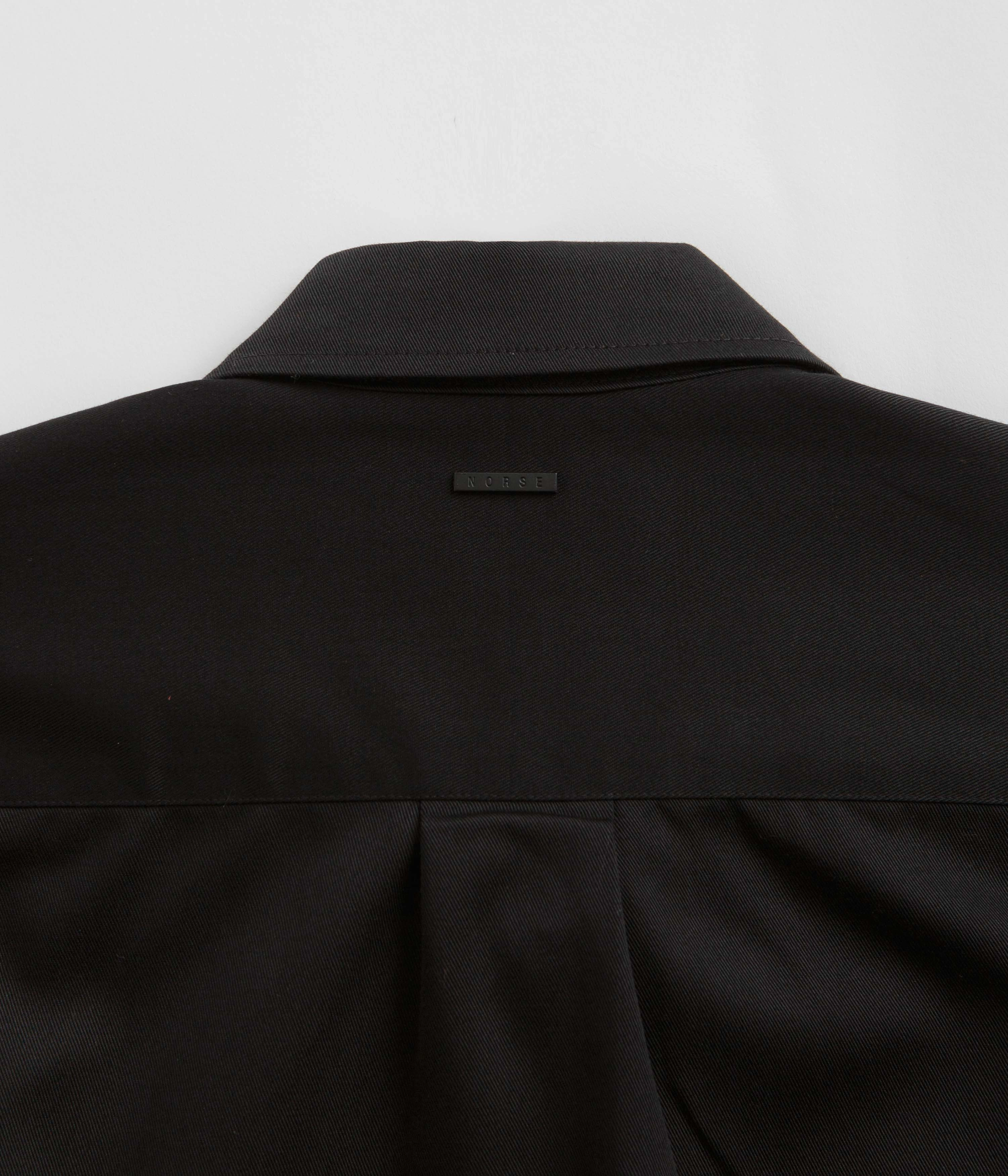 Warning Heat Reflective Tech Norse Projects Ulrik Gabardine Zipped Overshirt - Black