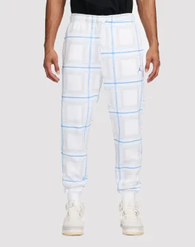 Jordan Essentials Fleece Holiday White Plaid Pants Athleisure Cool Winter Fit
