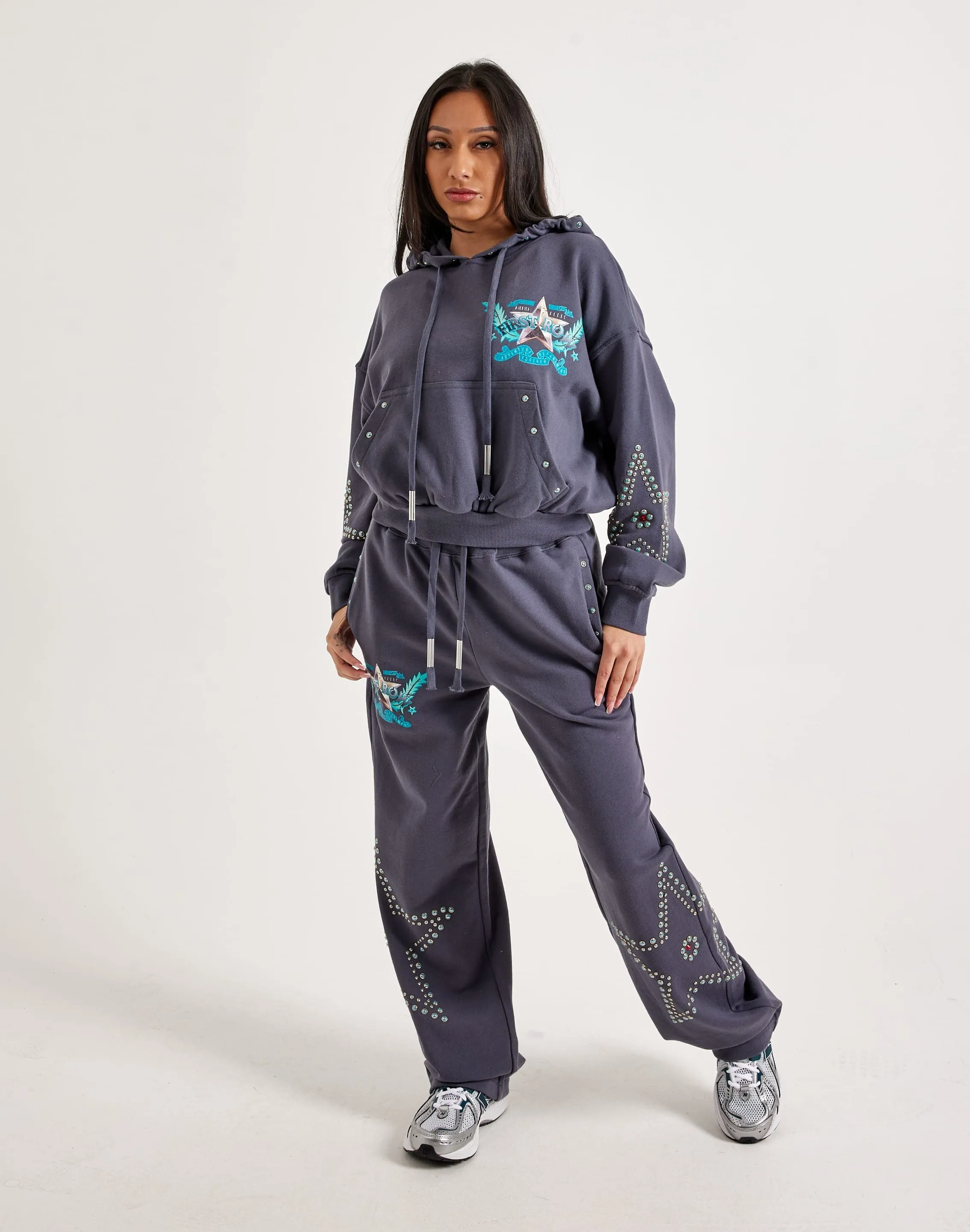First Row Washed Wide Fleece Pants Reinforced Stress Points