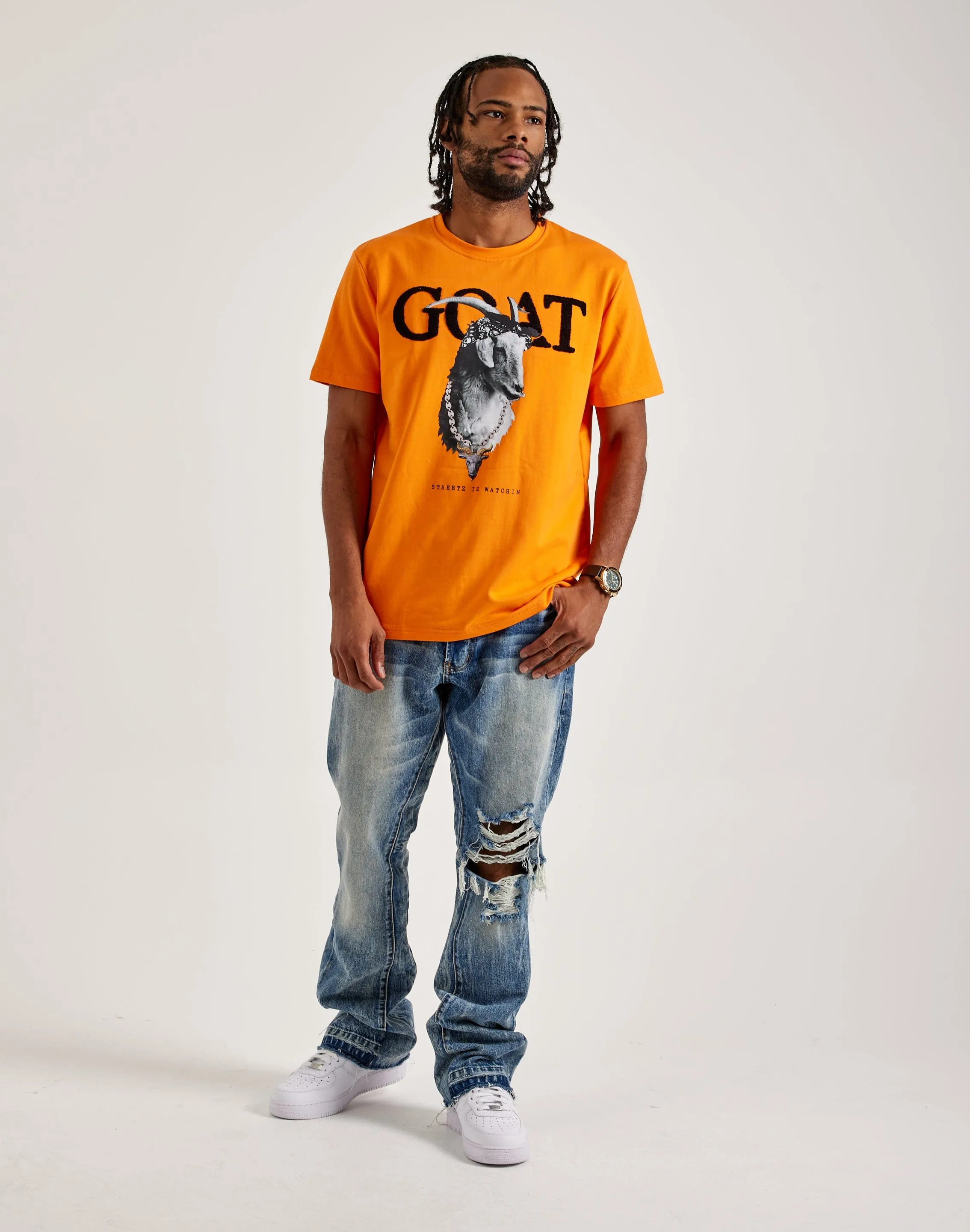 NonRestrictive Fit Streetz Iz Watchin Goat Tee