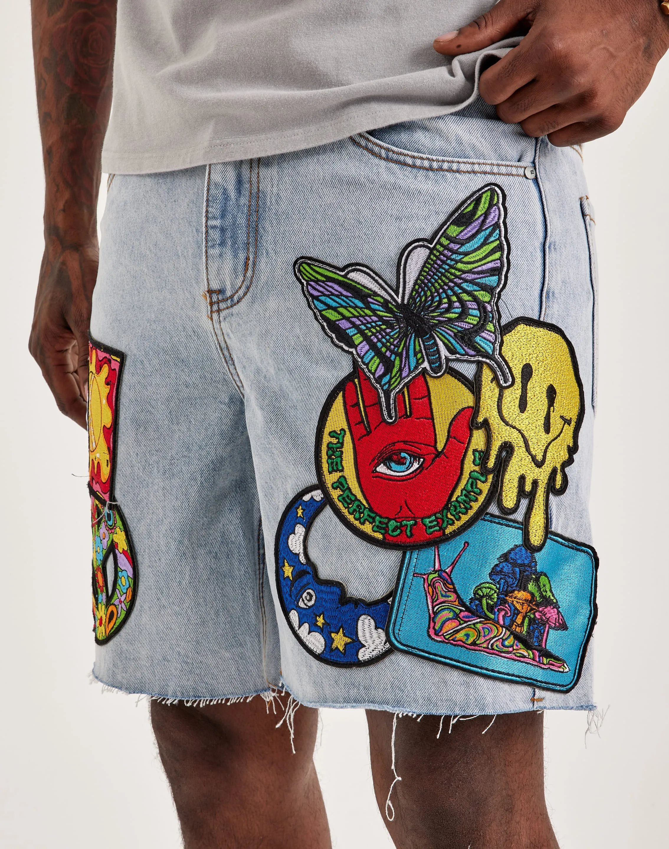 EPTM Trippy Denim Shorts Glam Night