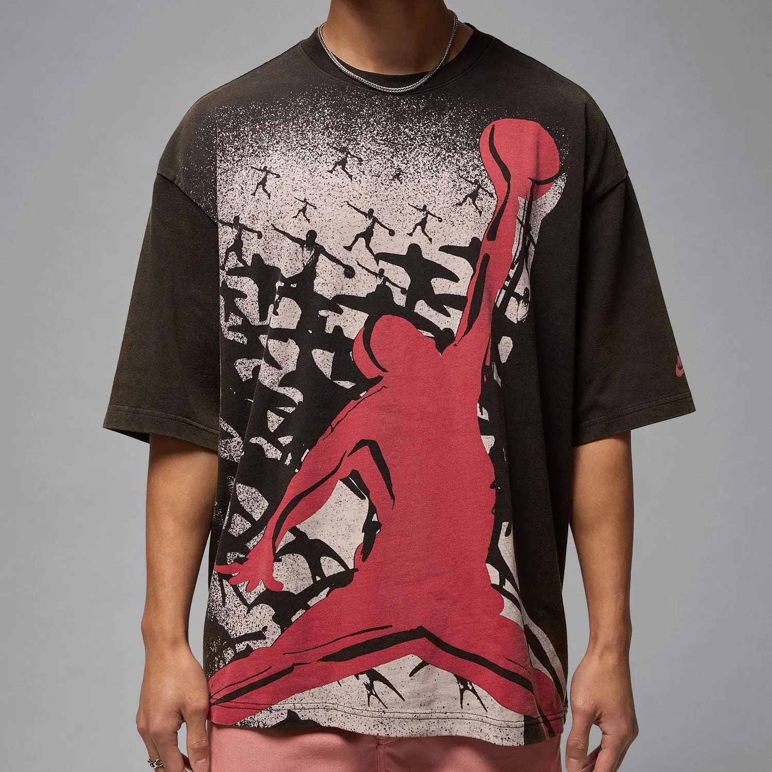 EcoFriendly Dye MicroPerforatedTexture MJ Reissue Oversized Crew -Mens