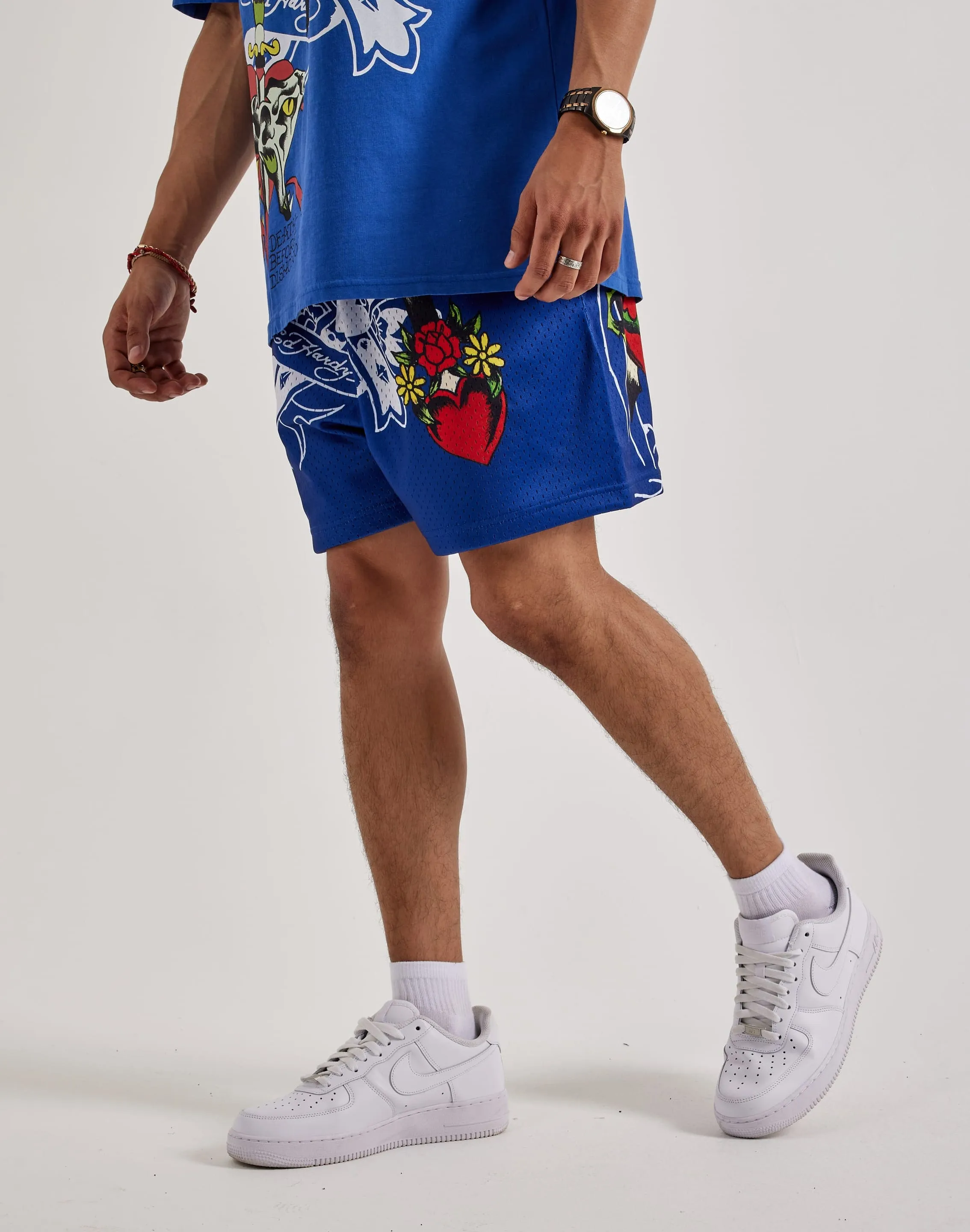 Ed Hardy Cross Snake Mesh Shorts BiasCut Trims