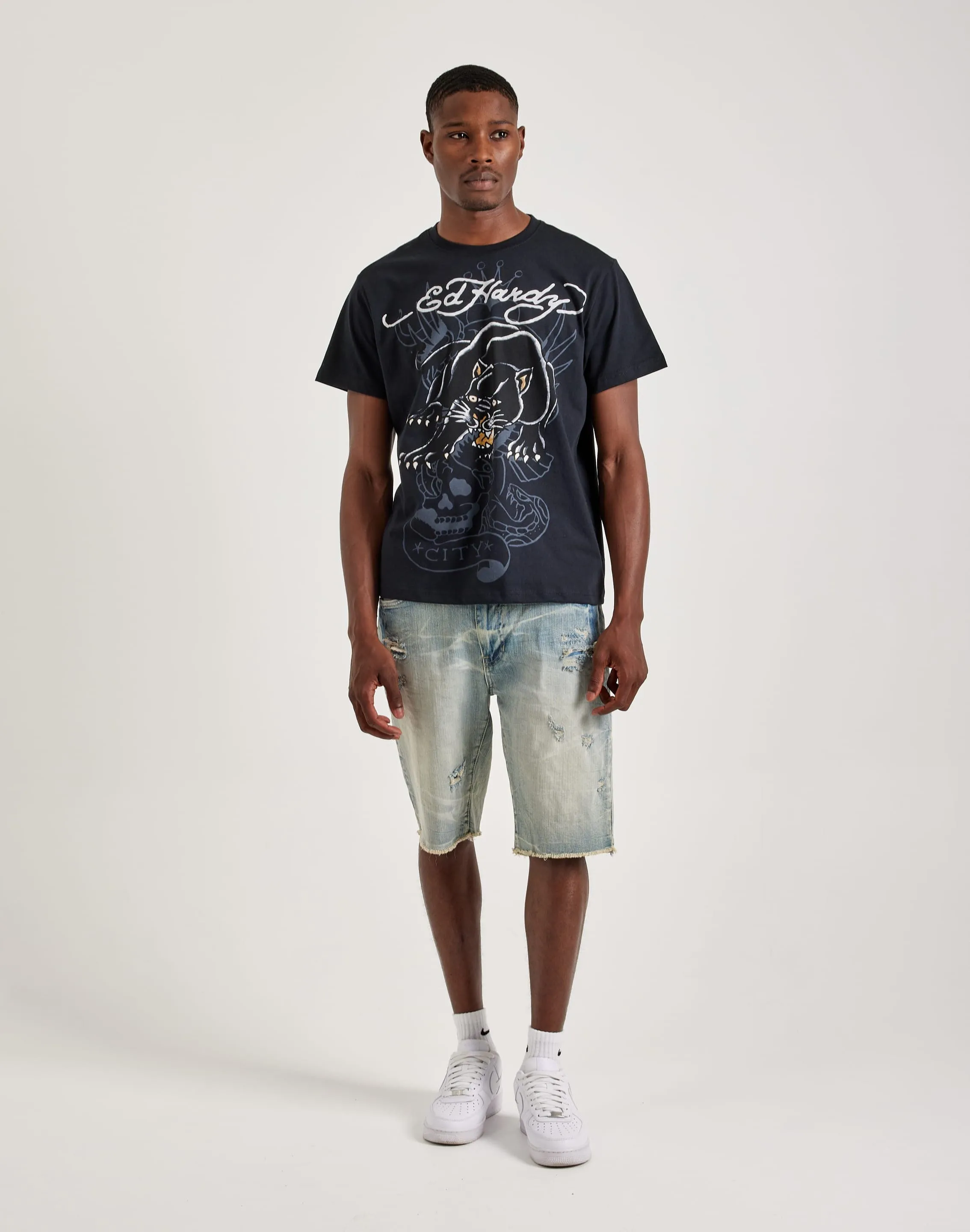 Reflective Safety Accents Night Charm Ed Hardy Crouching Panther Tee