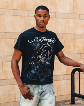 Red Flash DoubleStitchReinforcement Ed Hardy Crouching Panther Tee