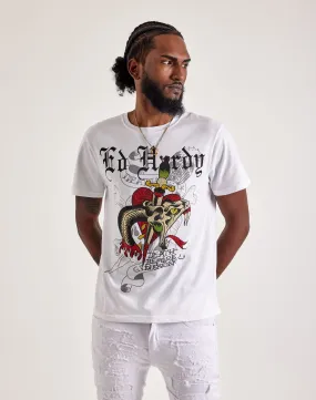 Ed Hardy Dagger Snake Rhinestone Tee SoftTouch