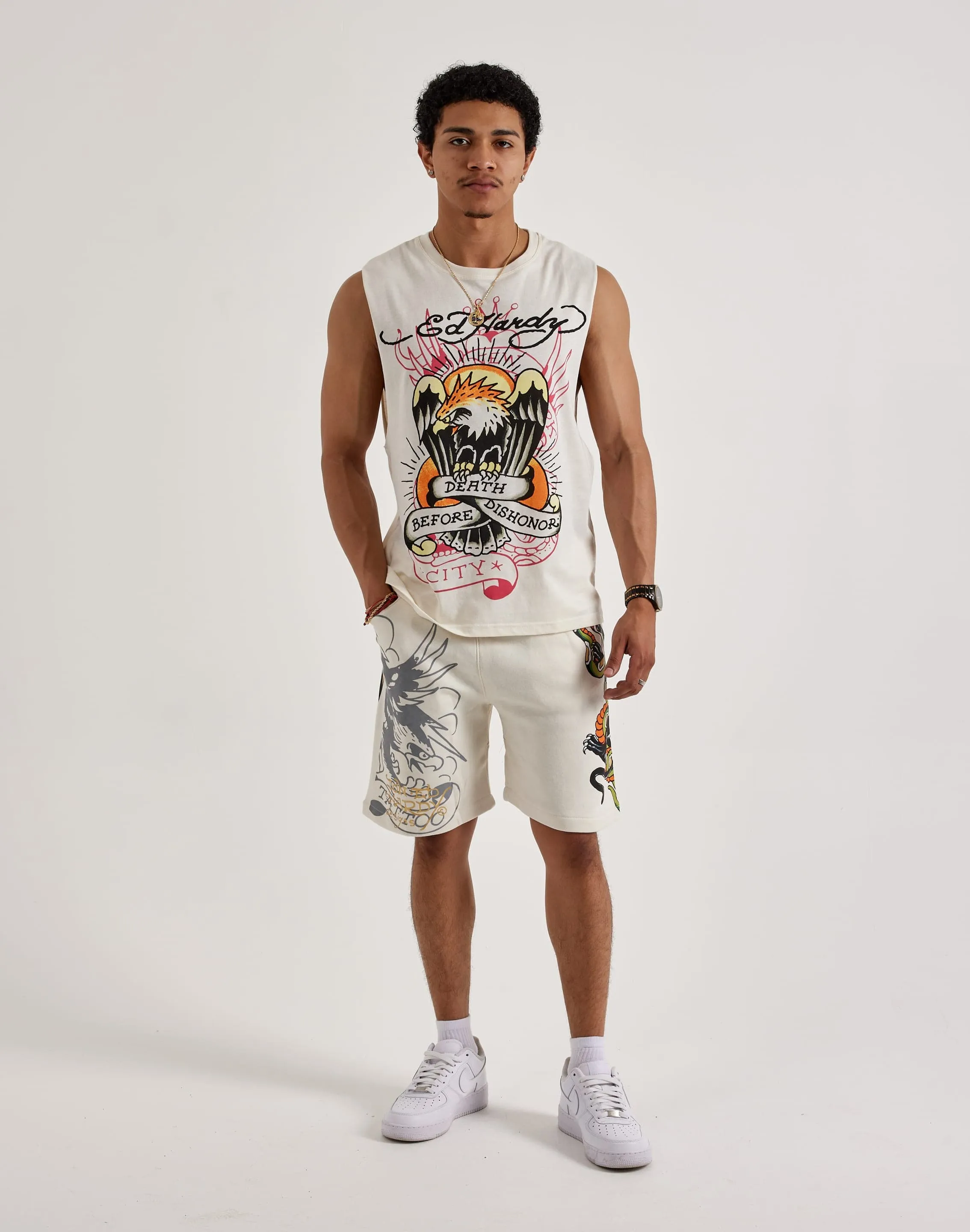 Ed Hardy Death Before Dishonor Eagle Sleeveless Tee Stage Soul
