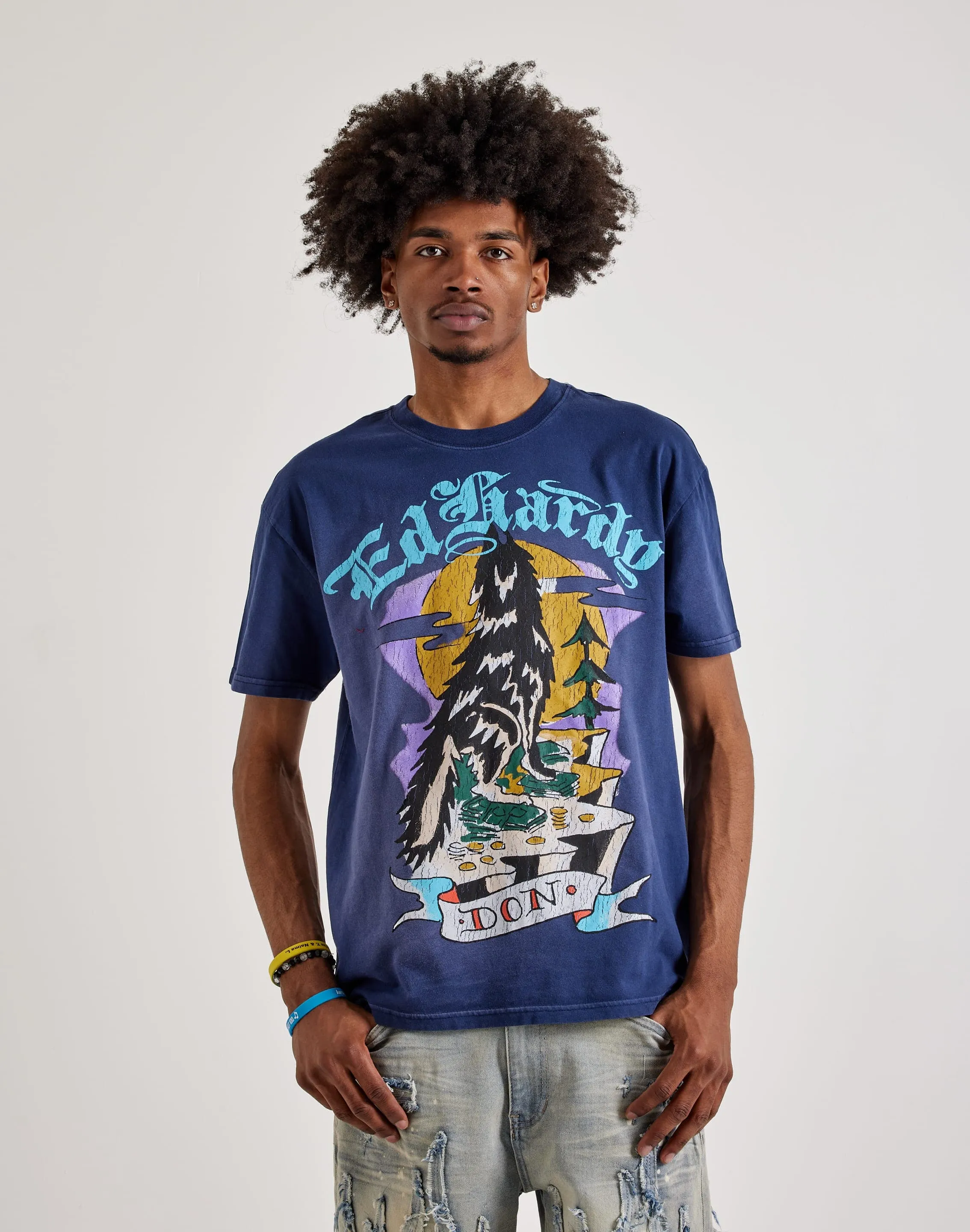 Ed Hardy  Don Wolf Short Sleeve Boxy Tee NonRestrictiveCut