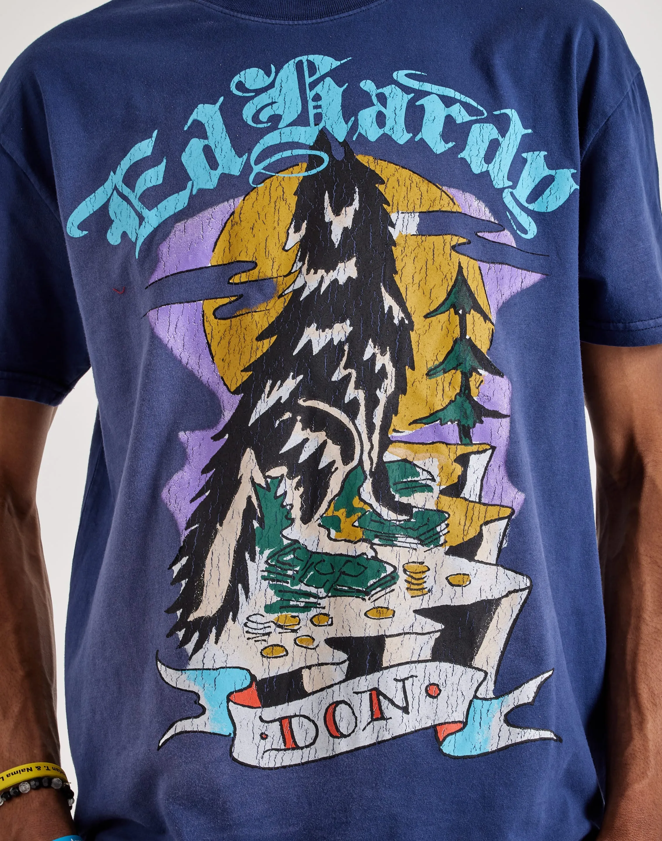 Flexible Material Ed Hardy  Don Wolf Short Sleeve Boxy Tee