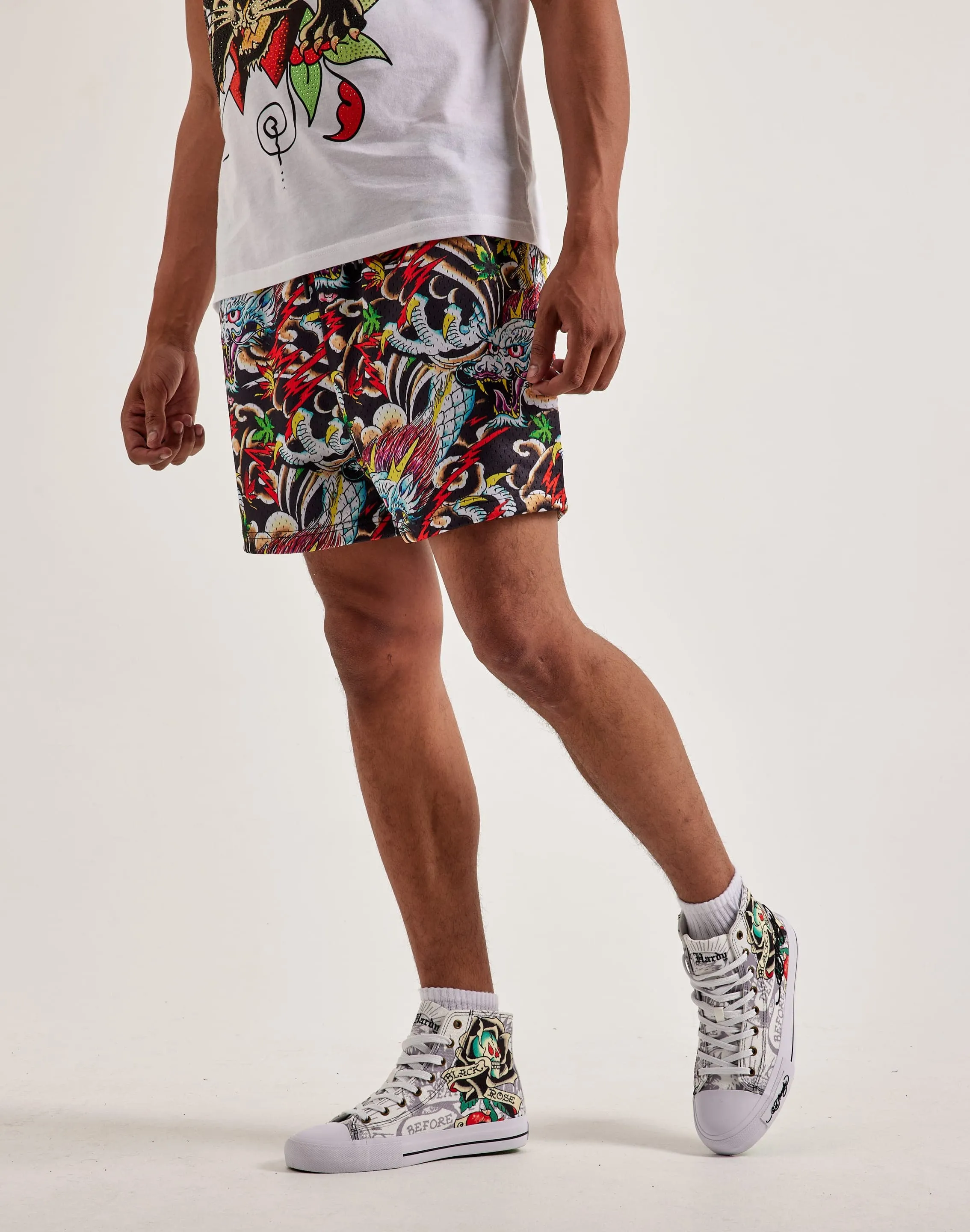 Legend Glow Ed Hardy Dragon Mesh Shorts