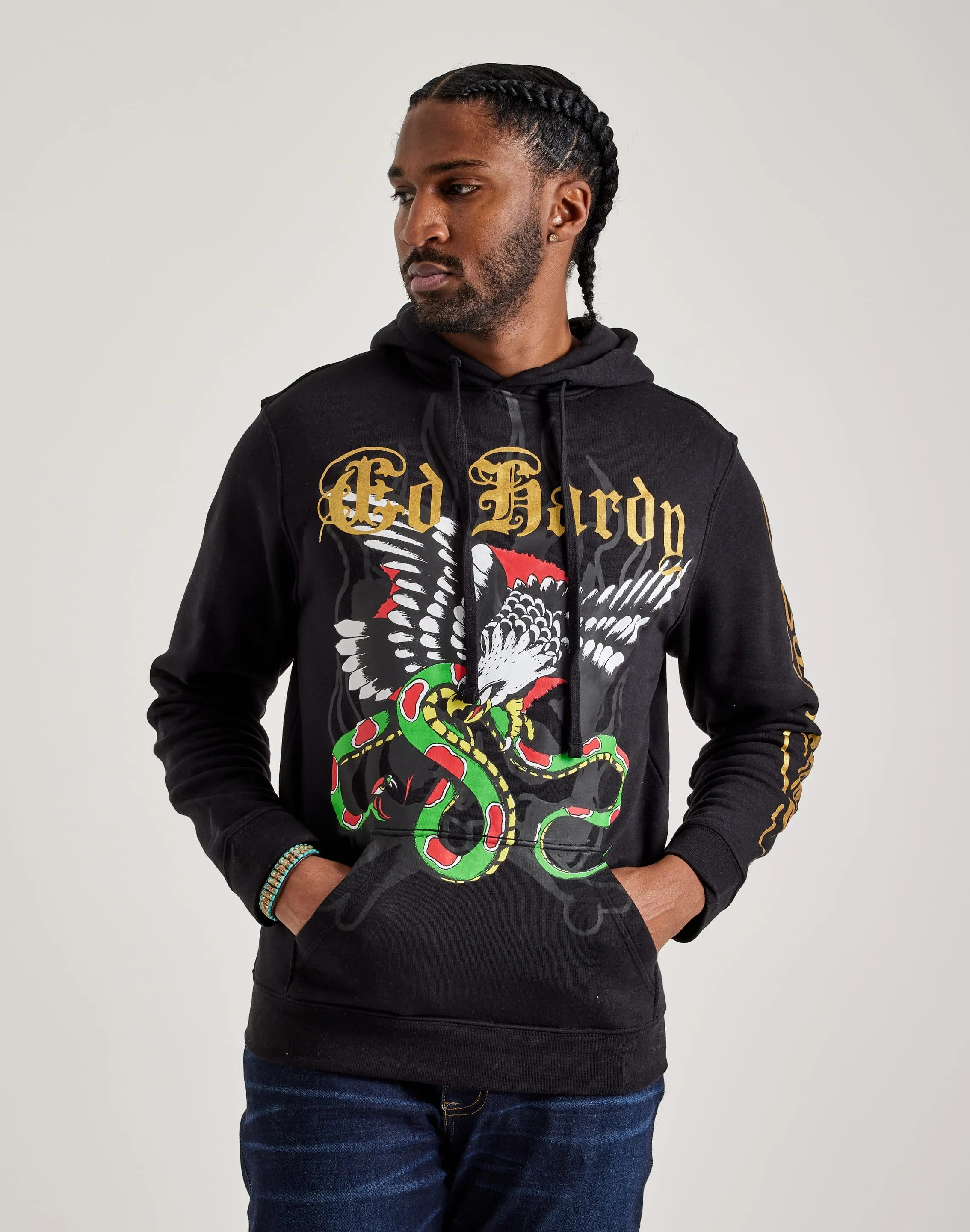 Ed Hardy Eagle Snake Hoodie yoga mode Office Glam