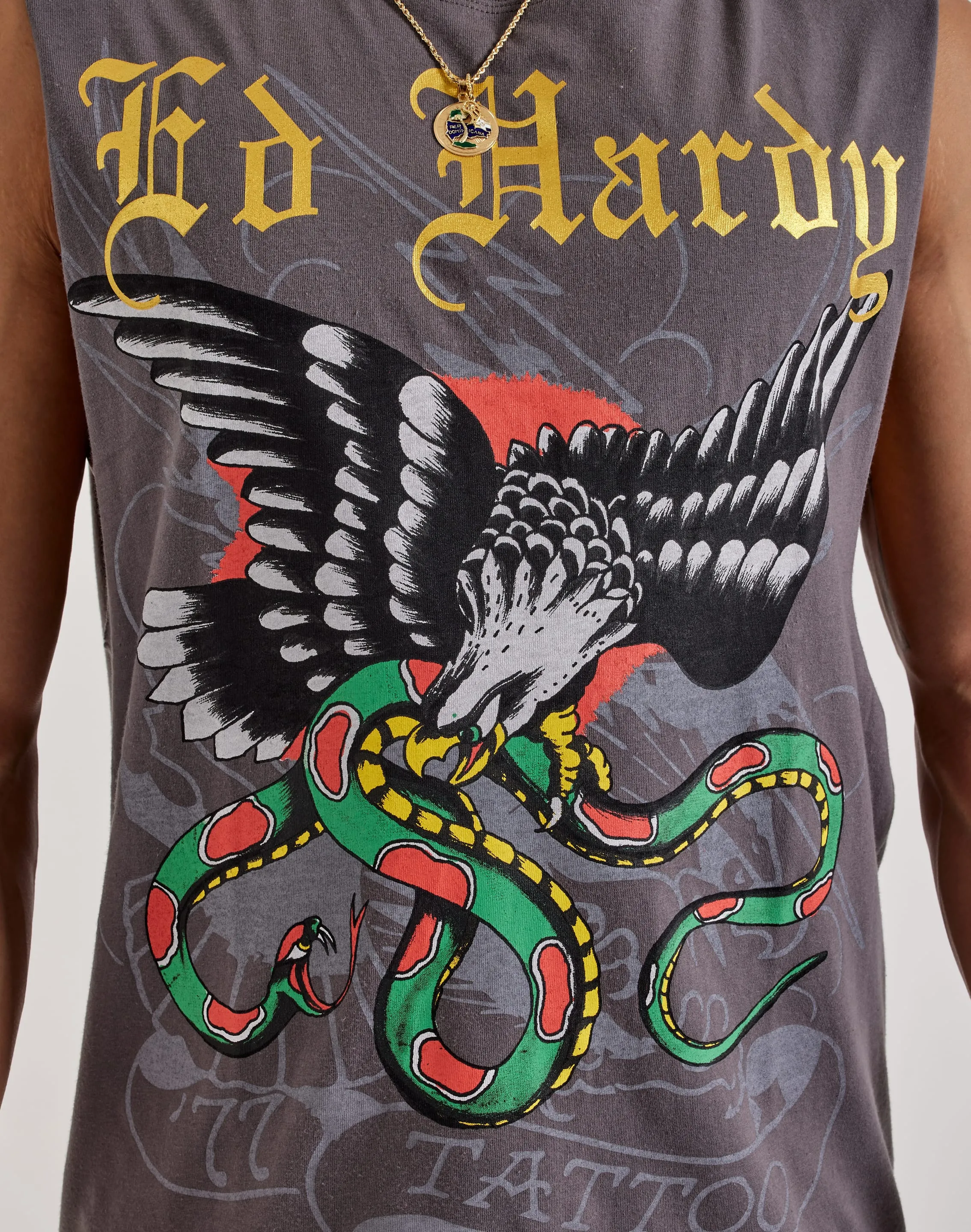 SplitHemDesign Ed Hardy Eagle Snake Sleeveless Tee