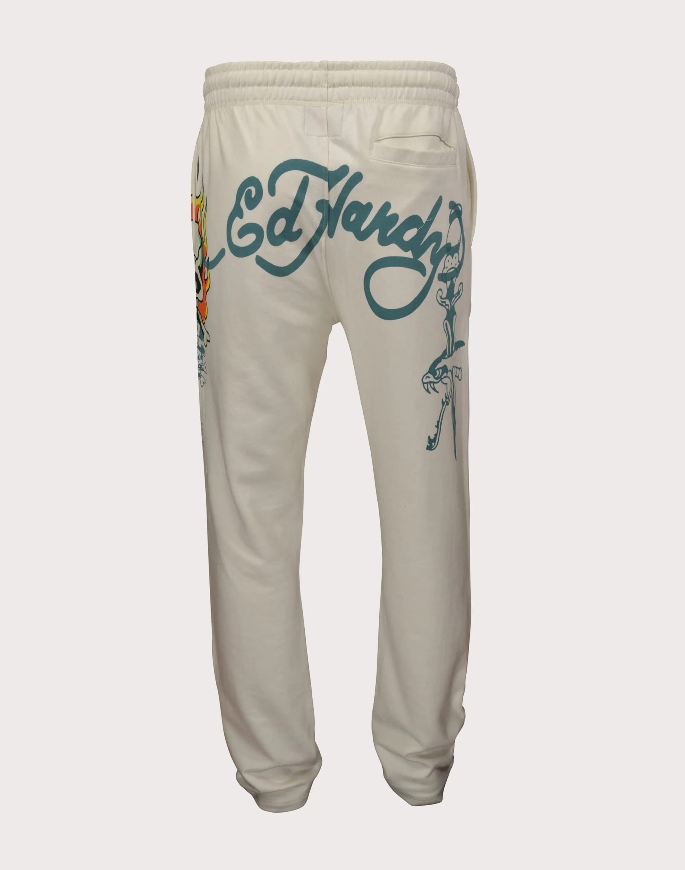 Holiday Glow All weather Ed Hardy Flame Skull Fleece Sweatpants
