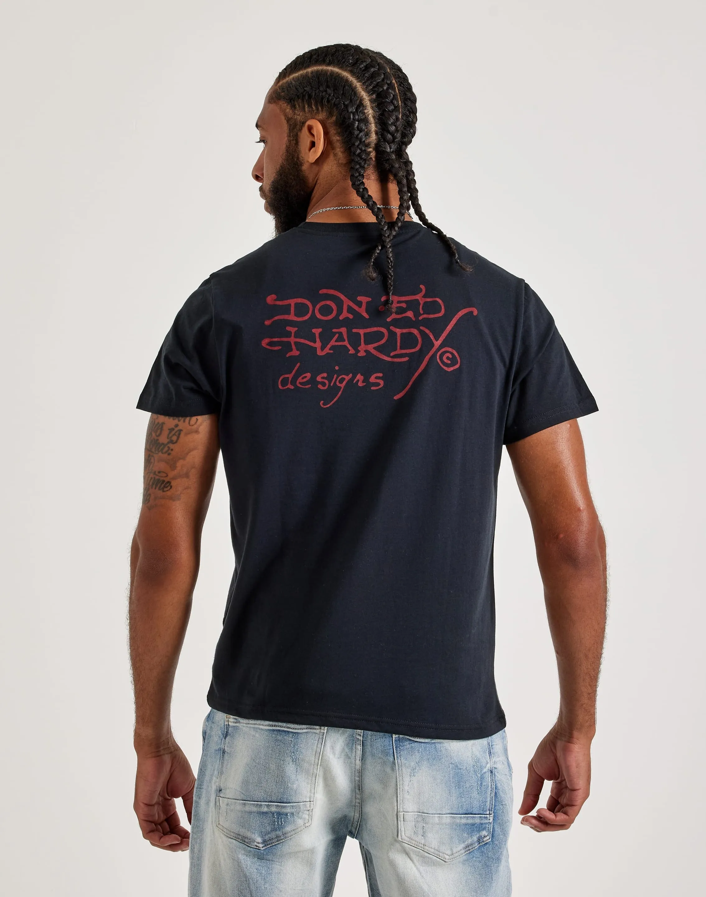 Ed Hardy Love Skull Tiger Tee Senior Ease Wrinklefree
