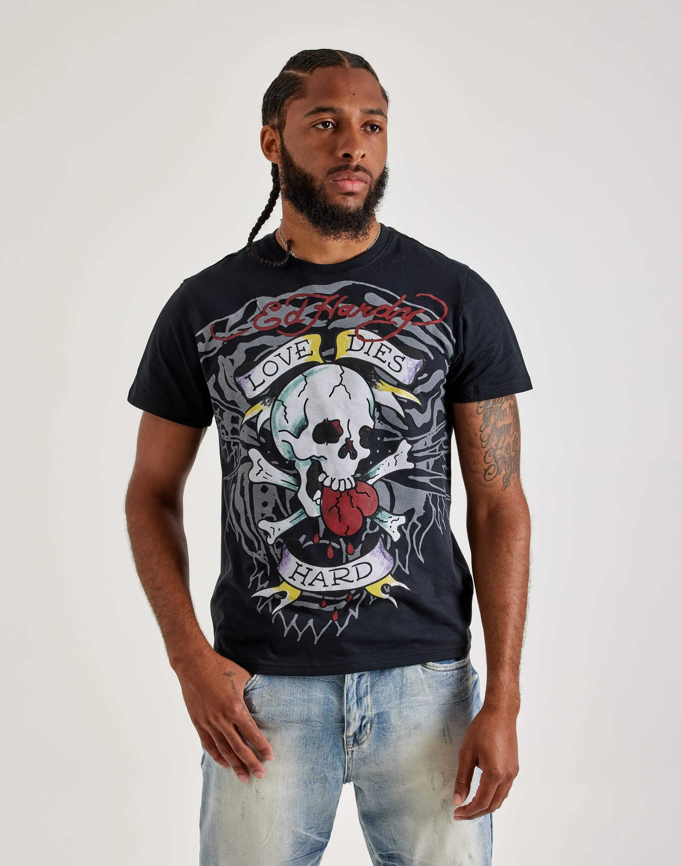 SoftenedEdges SweatAbsorbentLining Ed Hardy Love Skull Tiger Tee