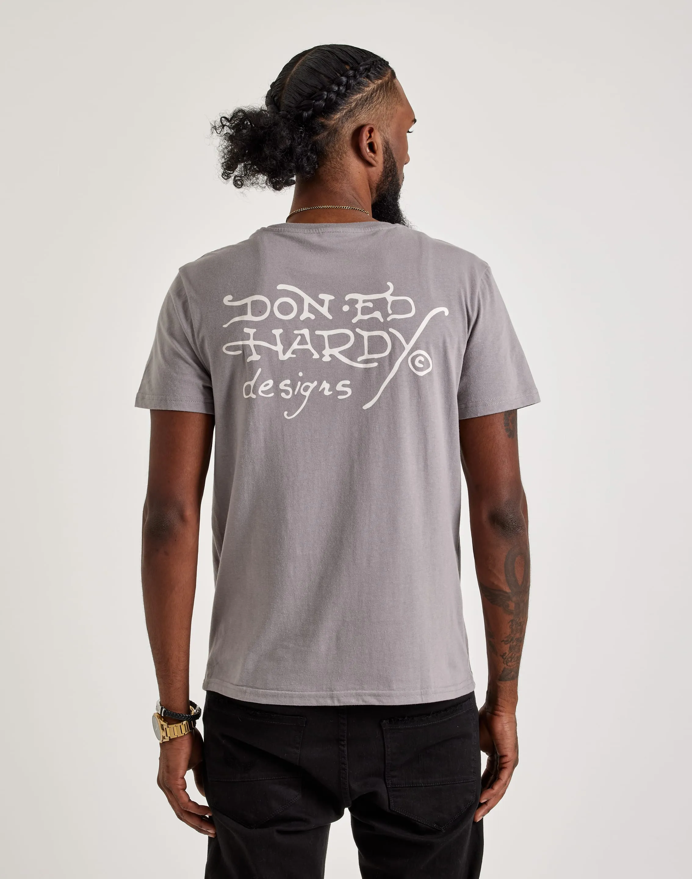 Ed Hardy Mary Rhinestone Tee Snow Core