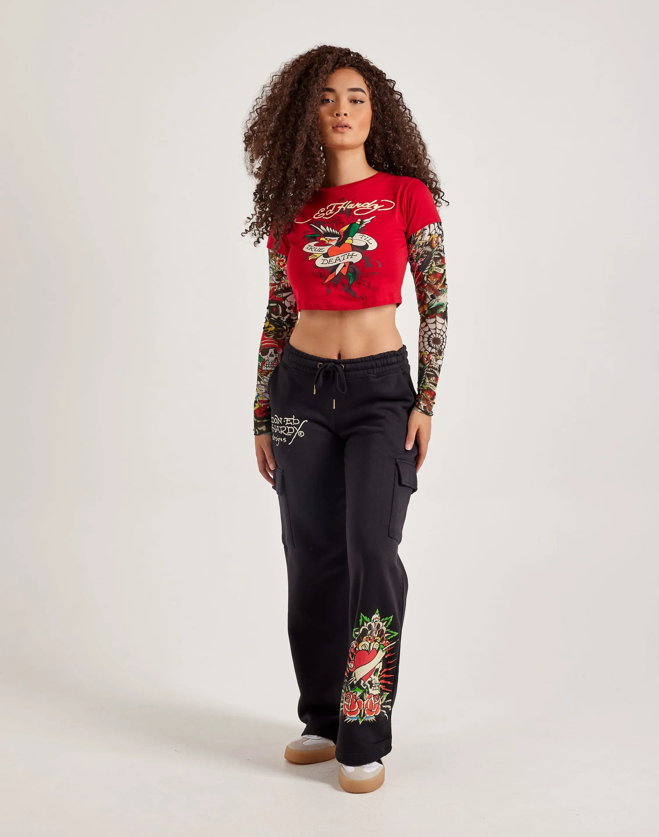 WaterResistant Coating Ed Hardy Mesh True Eagle Tattoo Long-Sleeve Top