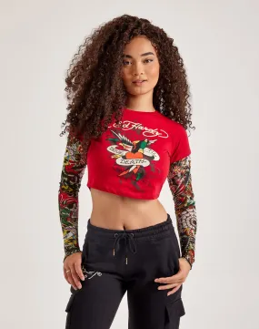 Ed Hardy Mesh True Eagle Tattoo Long-Sleeve Top Urban Flow
