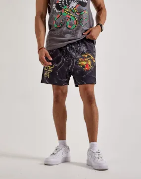 Ed Hardy Panther Mesh Shorts Peace Flow SoftenedEdges