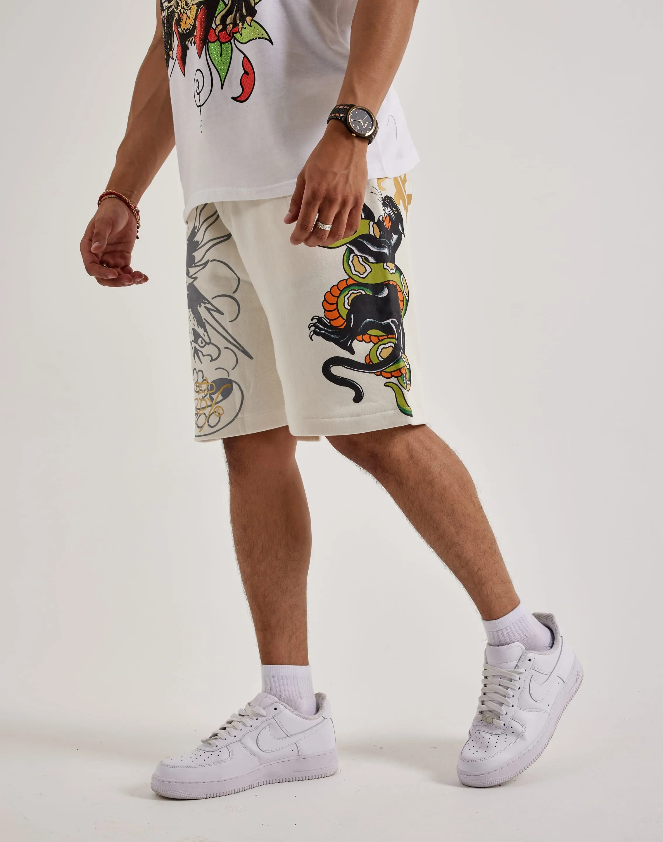Mature Charm Ed Hardy Panther Snake Fleece Shorts