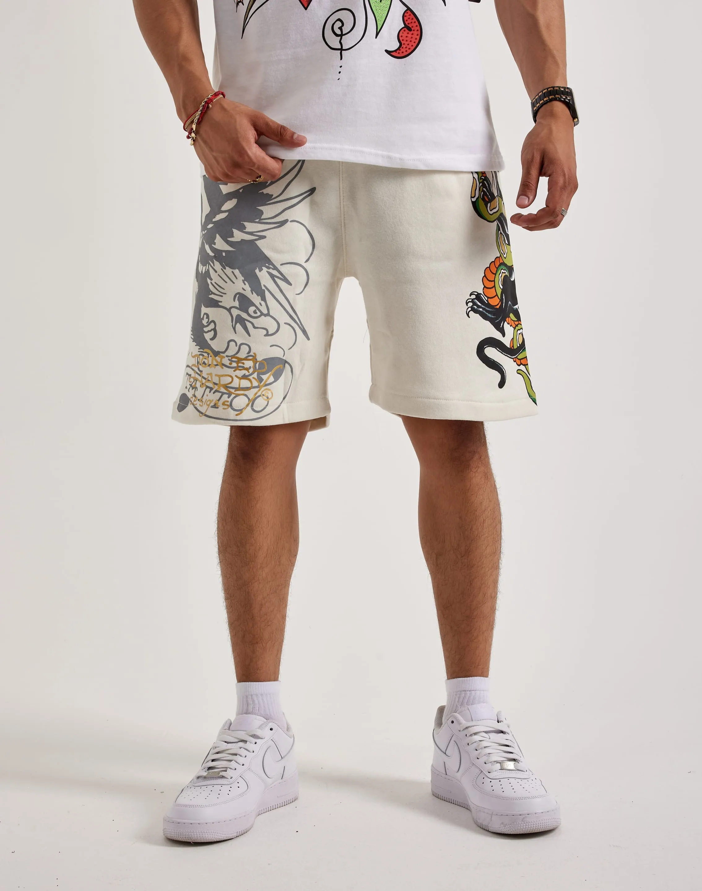 Ed Hardy Panther Snake Fleece Shorts Winter Core