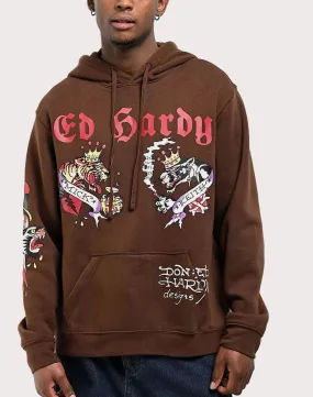 London Edge Kind Soul Ed Hardy Panther Tiger Pullover Hoodie