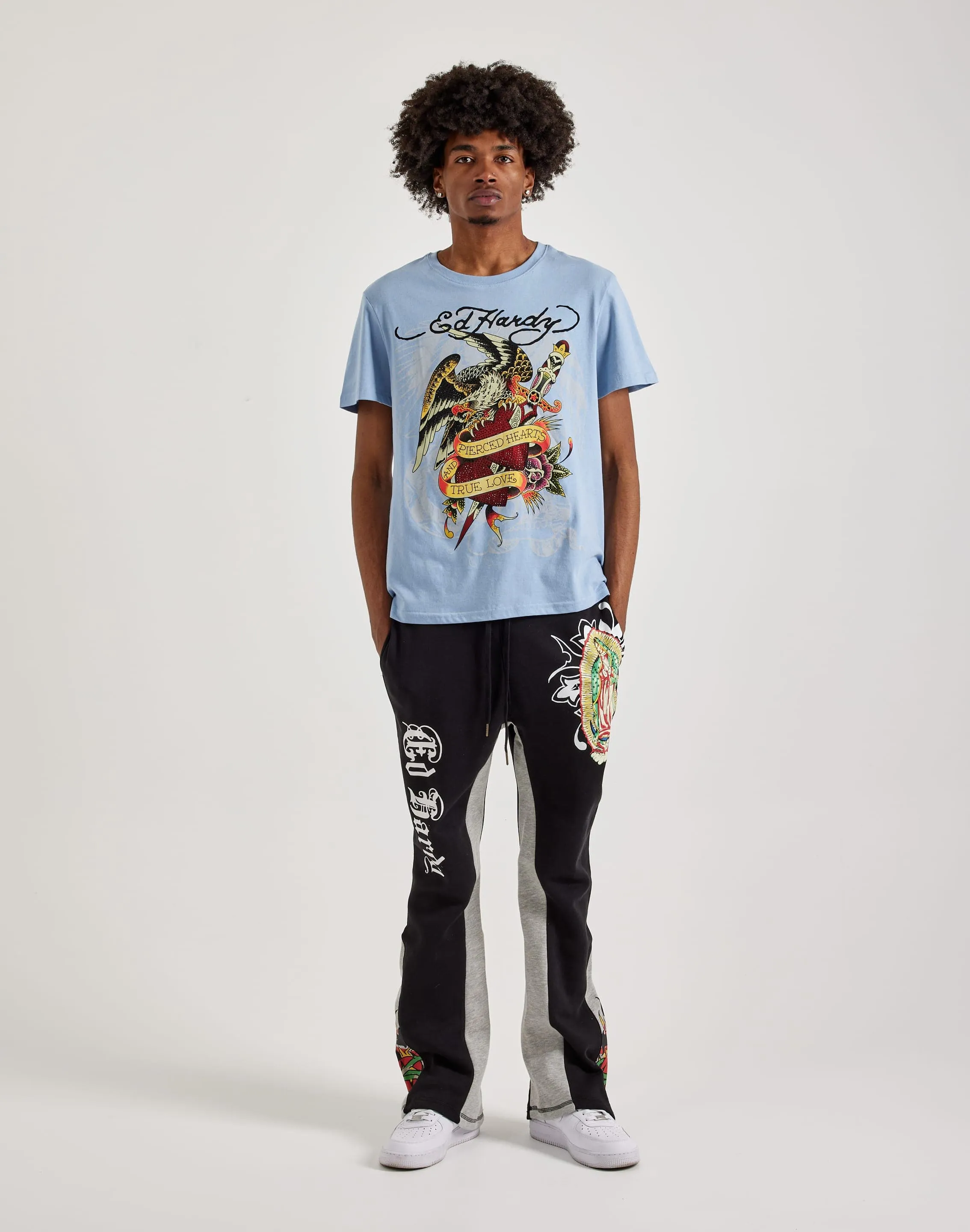 Ed Hardy Pierced Eagle Rhinestone Tee Office Glam