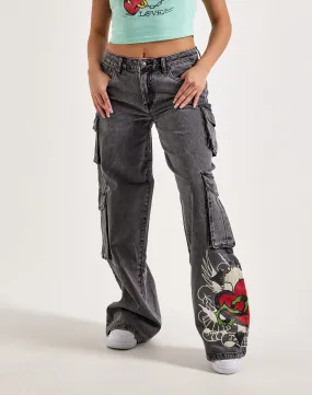 Ed Hardy Sacred Heart Cargo Jeans Stretch Ease UVProtection