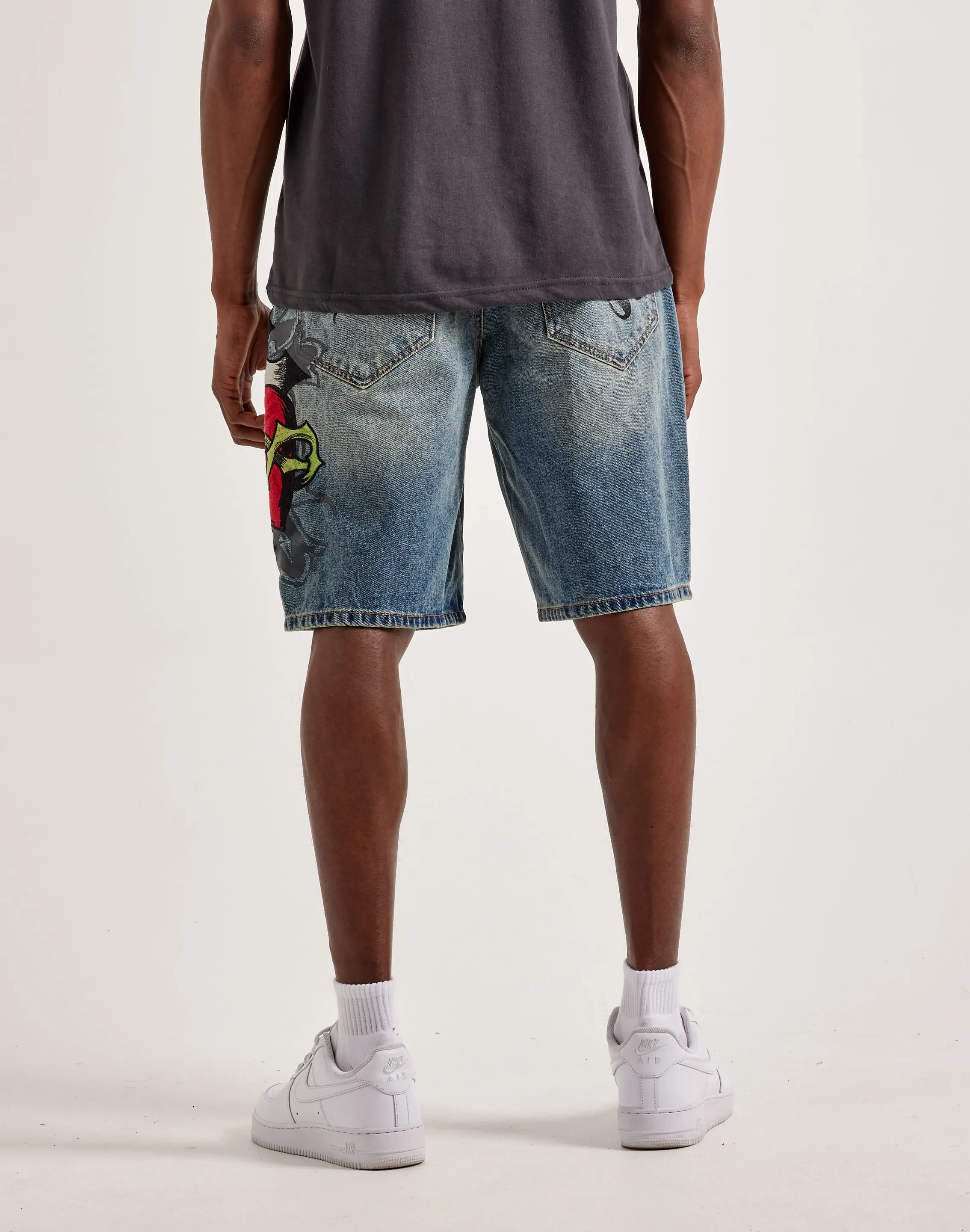 QuickDryTech warm glow Ed Hardy Sacred Heart Denim Shorts