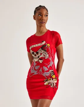 Run Ready Ed Hardy Skull Dagger Mesh Tee Dress